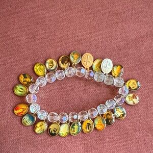 Vintage Crystal Devotional Saints Bracelet